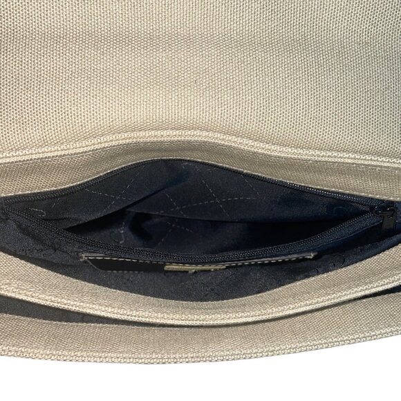 Caslon Women's  Beige and Brown Leather Shoulder Flap Bag Sz M - Picture 9 of 12